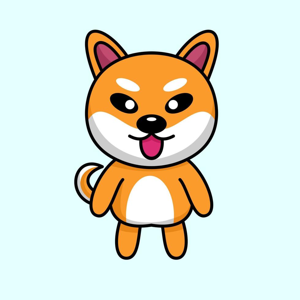 Vector illustration of cute shiba dog animal premium