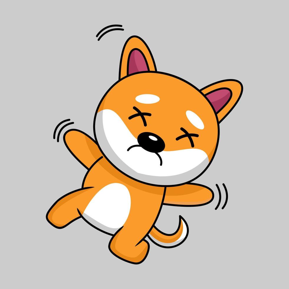 Vector illustration of cute shiba dog animal premium