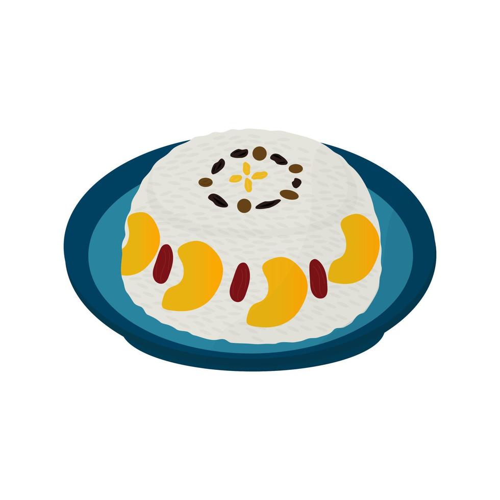 Traditional Chinese New Year Dessert Eight Treasure Rice Pudding vector