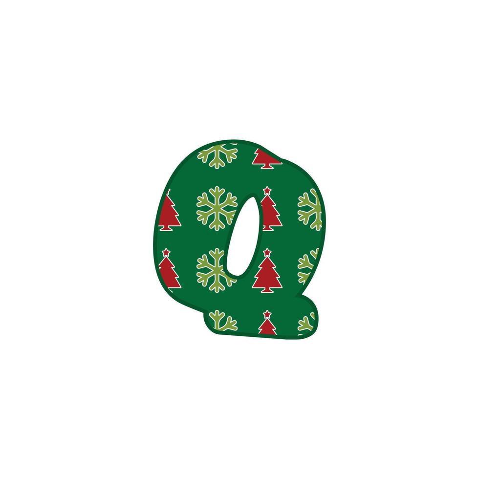 Initial Christmas Letter Q Logo Designs. It will be suitable for which company or brand name start those letter. vector
