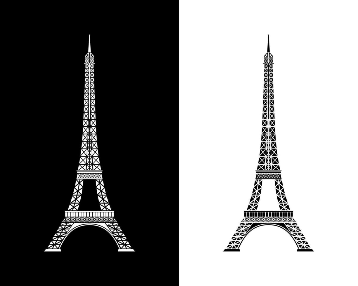 ilustración vectorial aislada de la torre eiffel, fácil de editar y modificar. vector