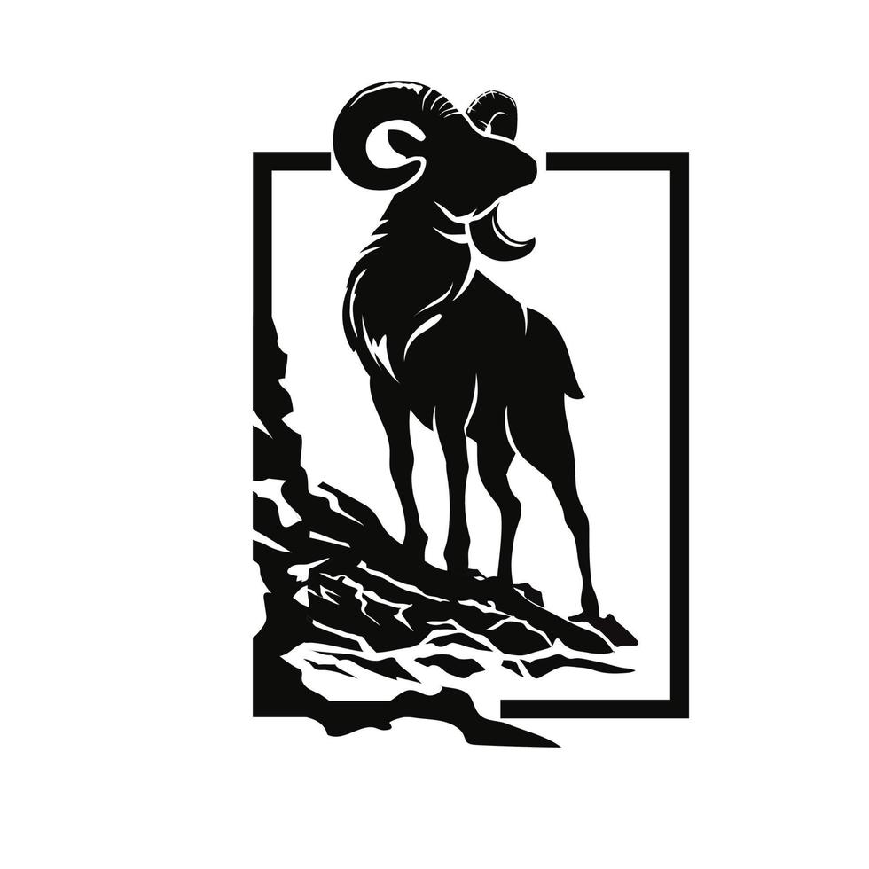 argali mountain sheep silhouette vector