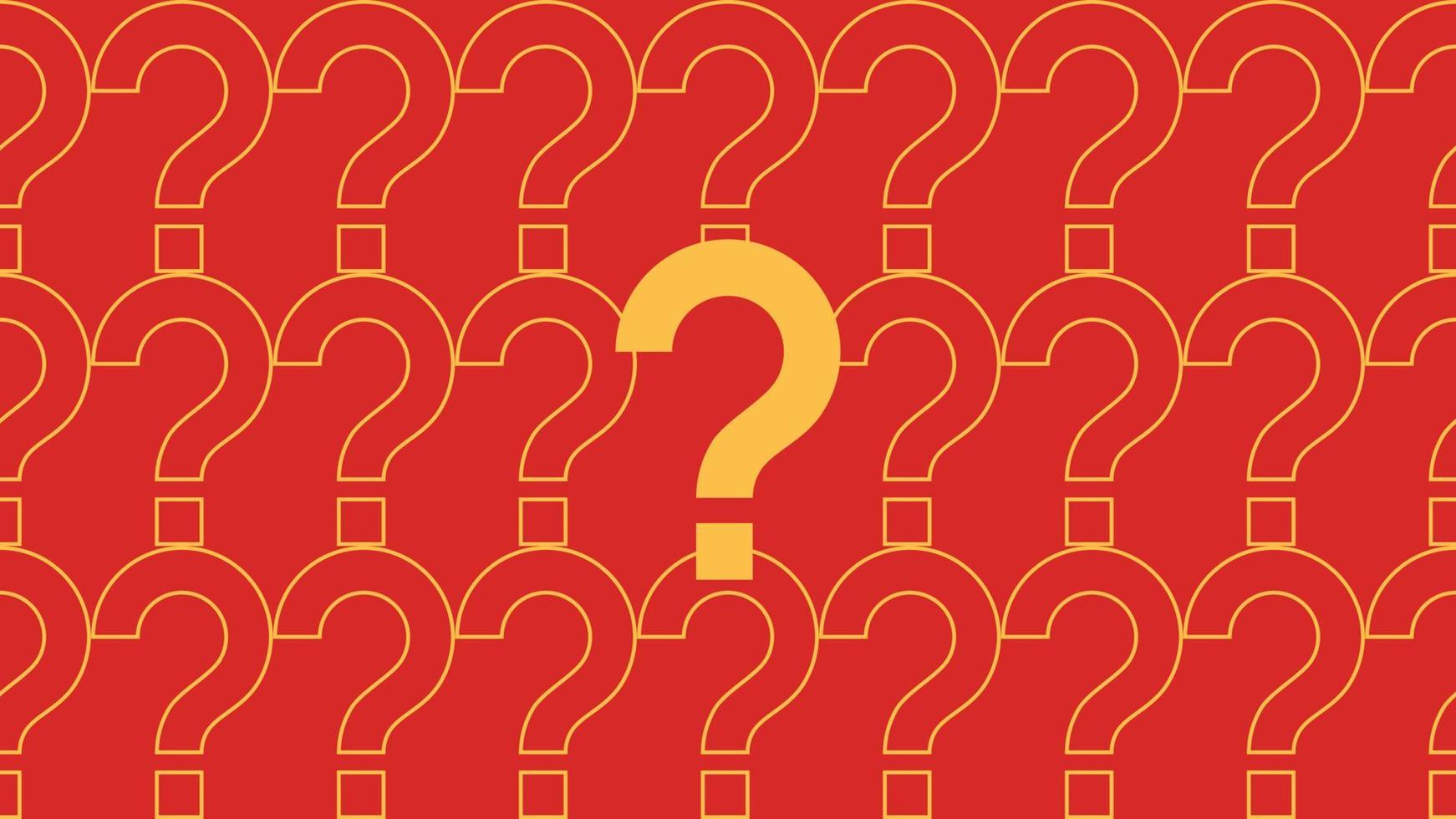 seamless pattern yellow question mark icon in red background vector EPS10