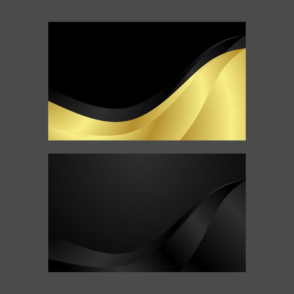 Set of Stylish black and gold wave background for business cards, presentations, banners etc vector