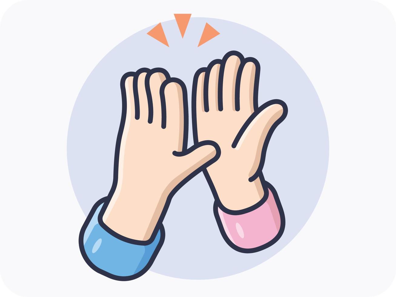 Hand gestures, two Hands giving a High Five vector