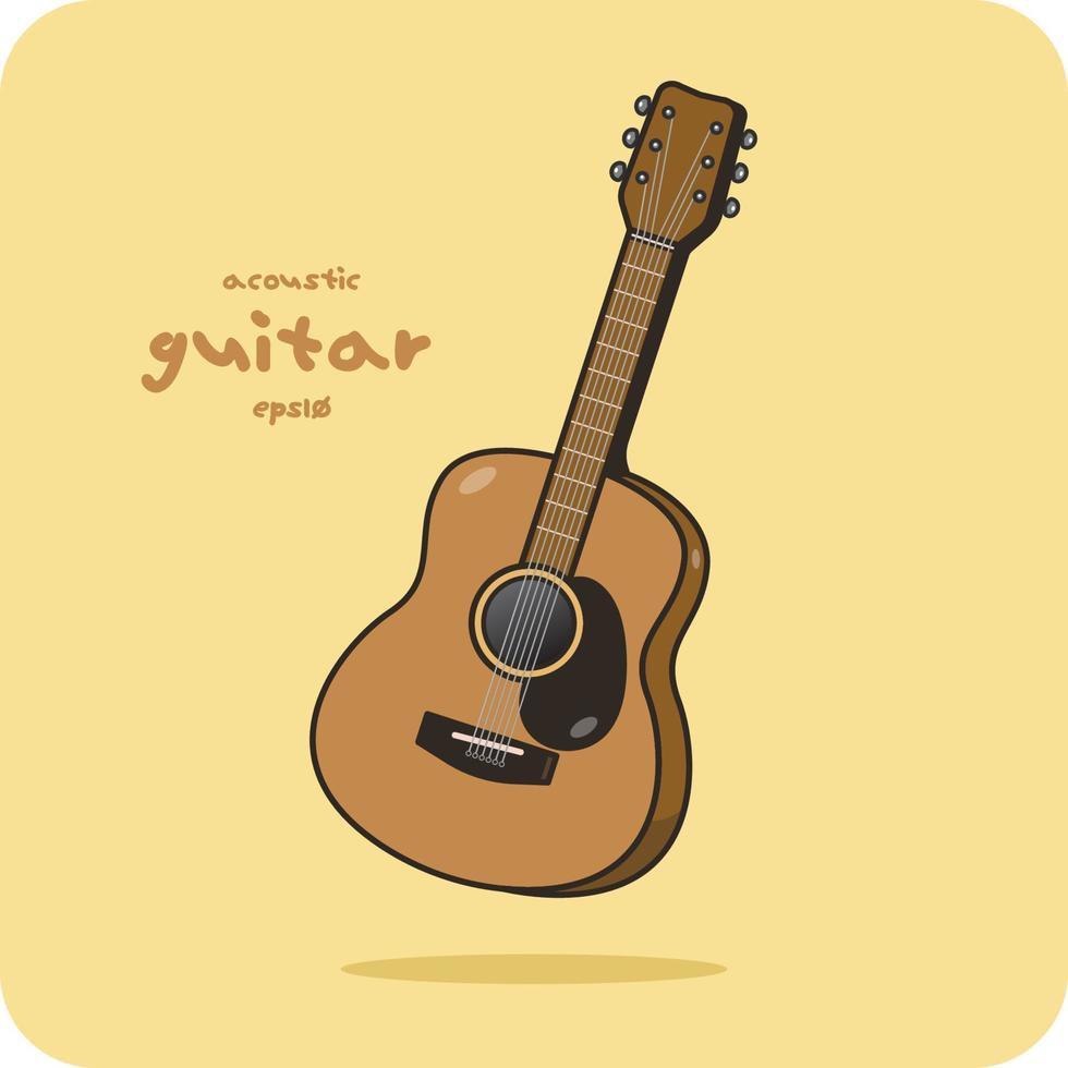 guitarra acústica, instrumento musical de cuerda pulsada vector