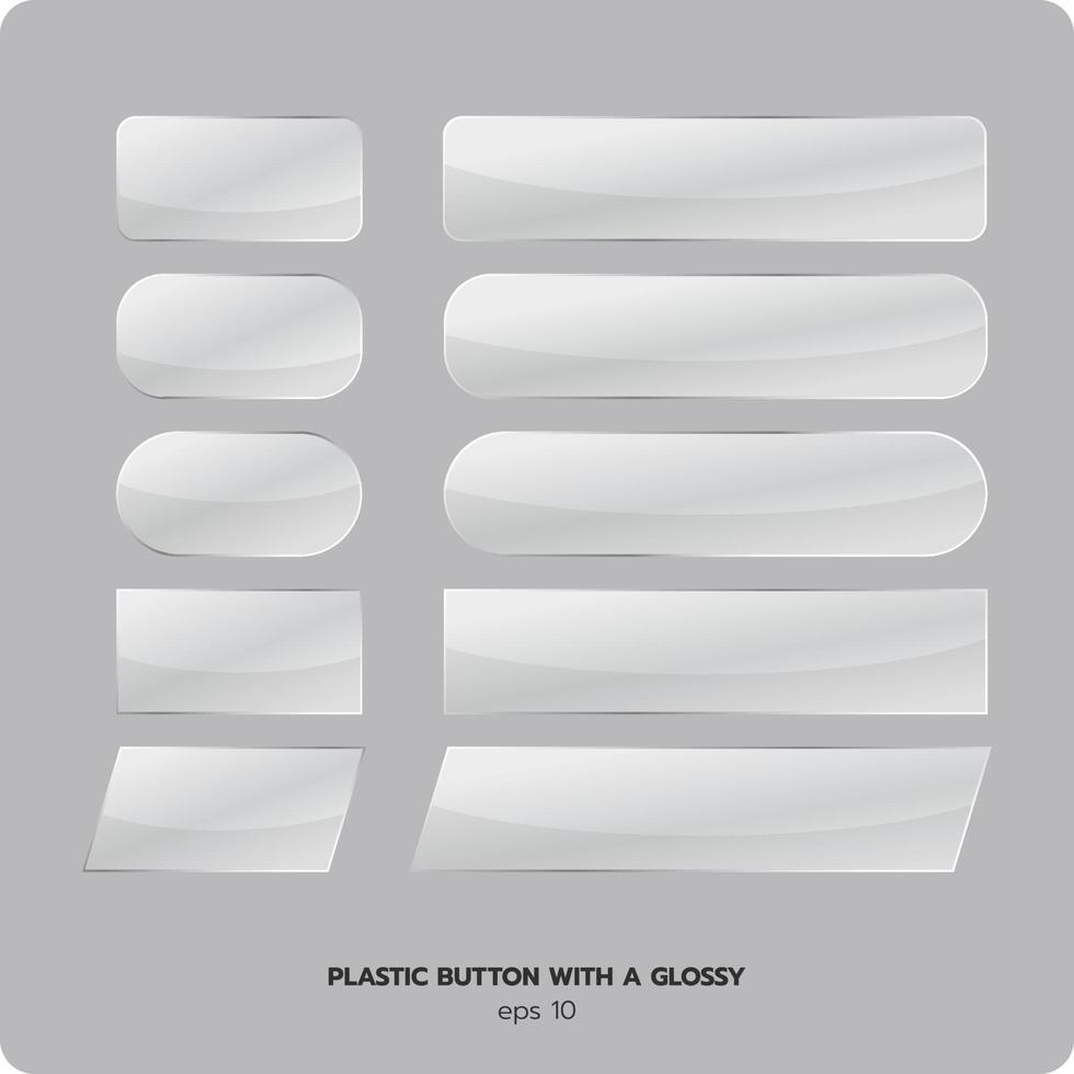 Gray Plastic Button with a glossy vector