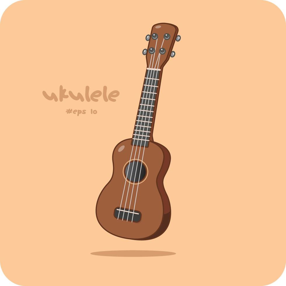 Ukulele guitar, String plucked musical instrument vector