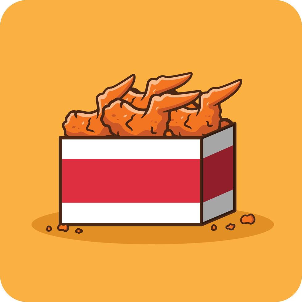 Fried Chicken Wings Set, vector design isolated background.