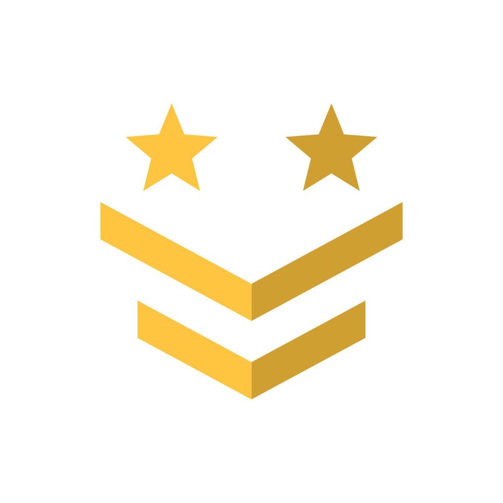 Plantillas de diseño de símbolo de icono de rango militar vector