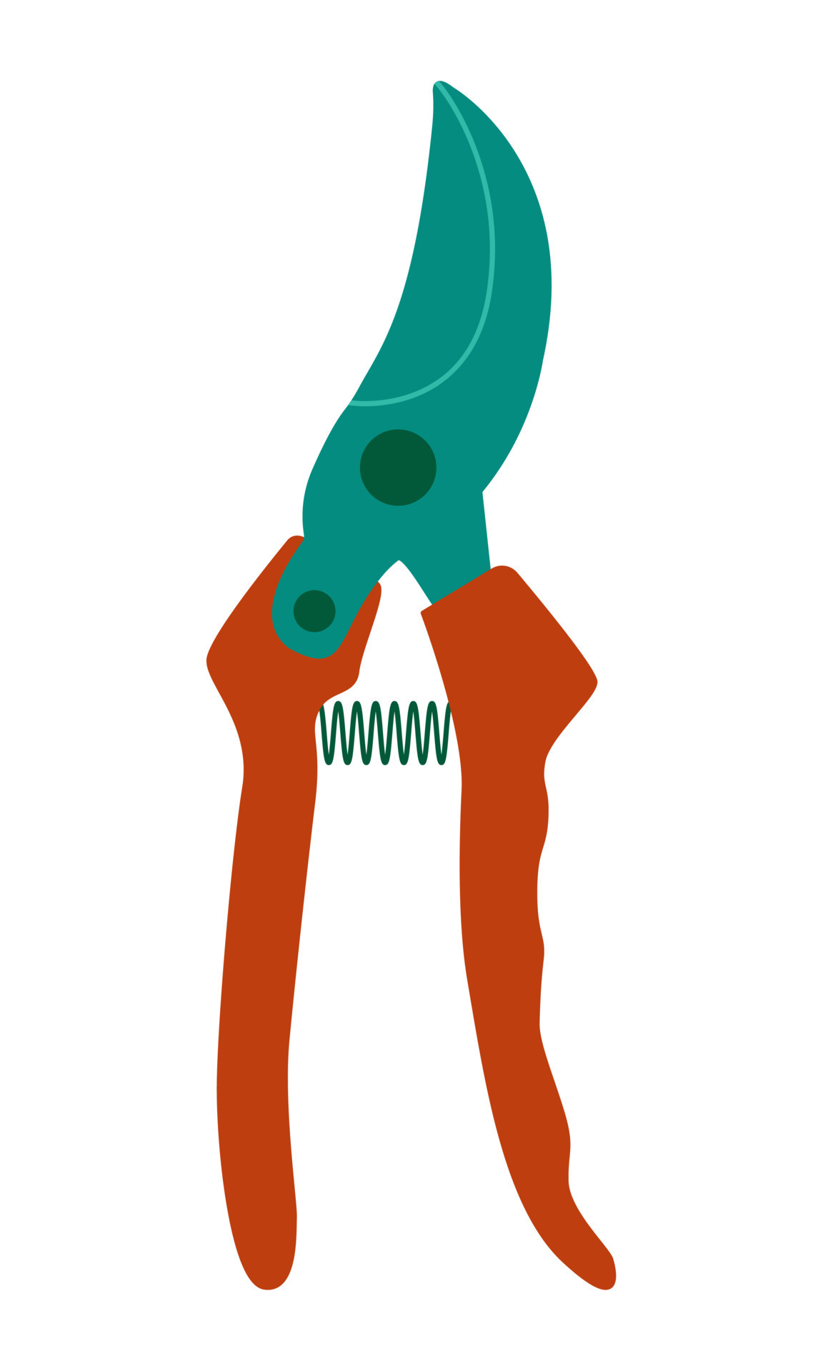 Pruner. A garden tool for pruning plants. Flat style. Vector