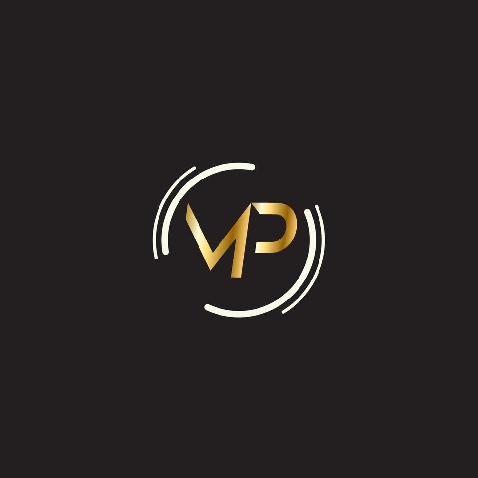 logotipo de texto MP vector