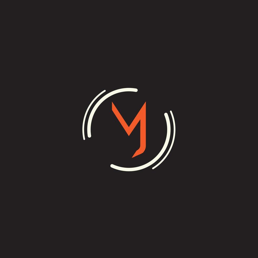 logotipo de texto mj vector