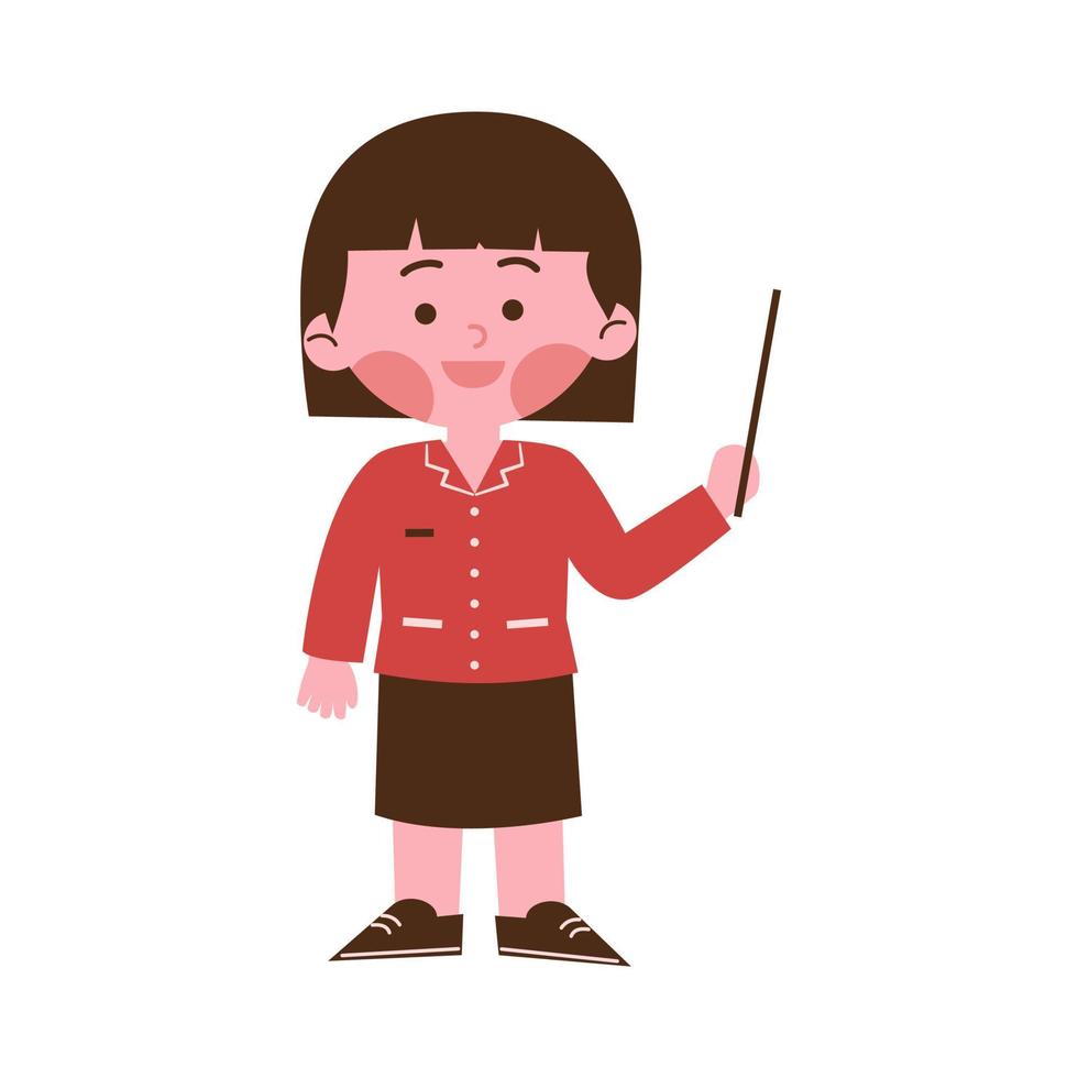 Girl kids with teacher costume vector