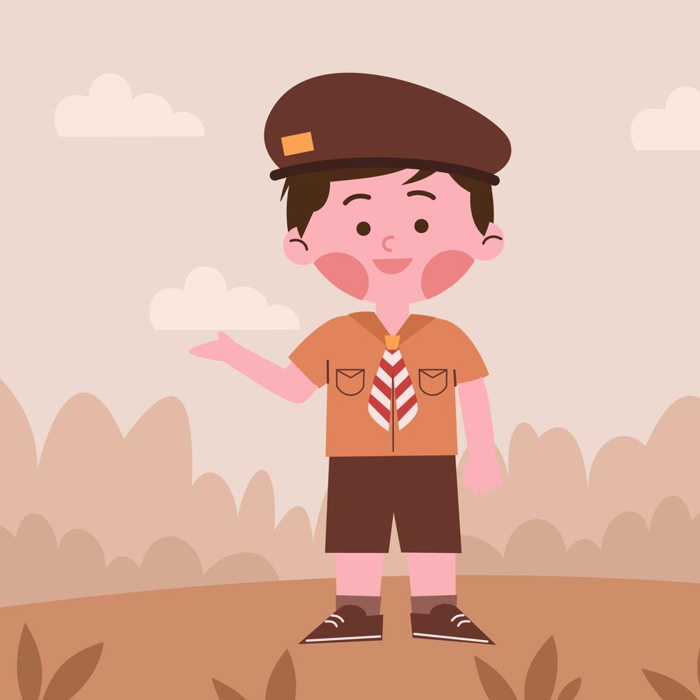 Boy Scout student vector