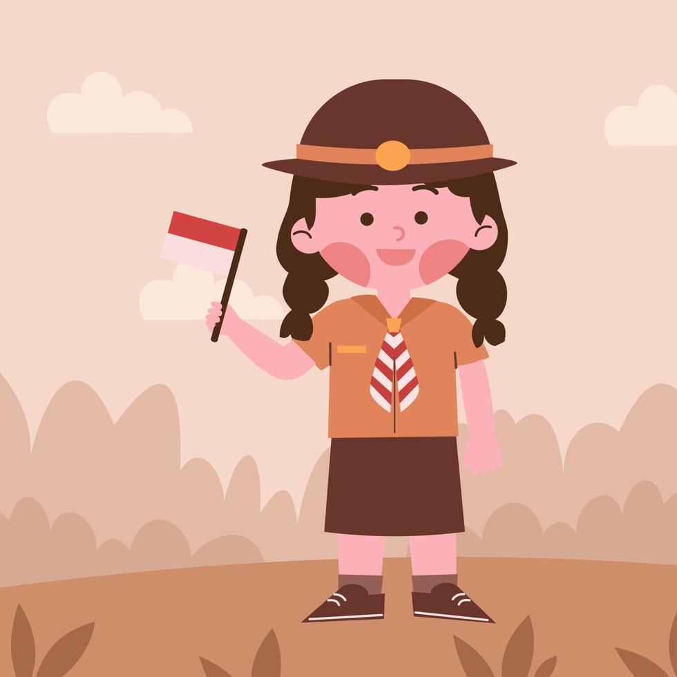 Girl scout student vector