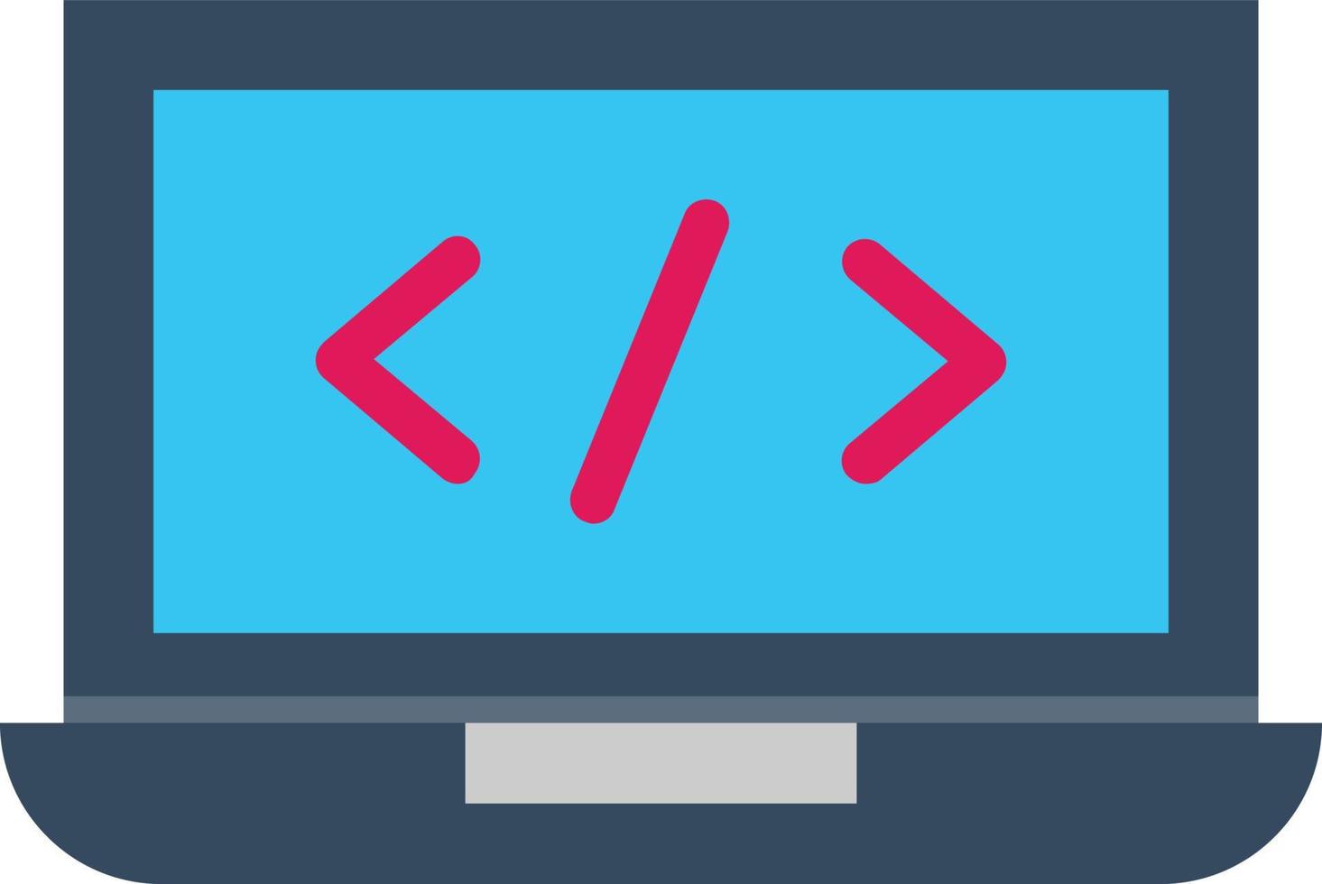 Laptop Code Vector Icon Design