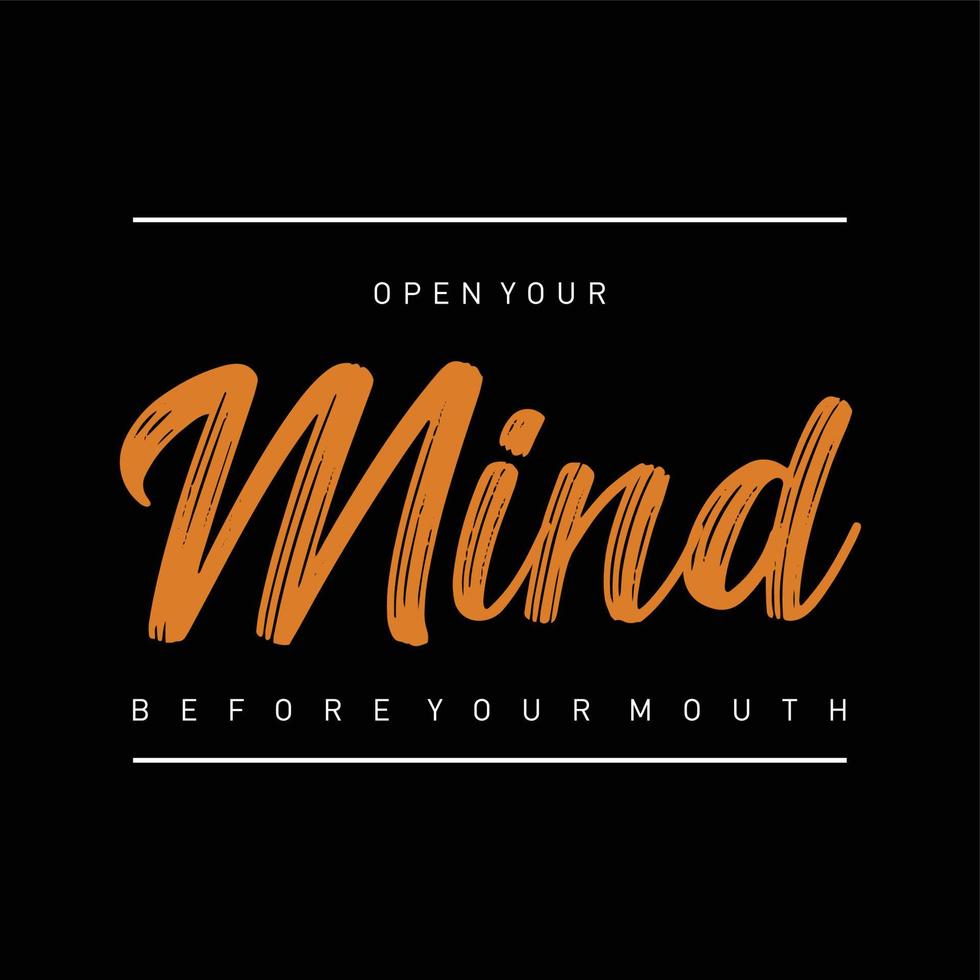 Open your mind motivational inspirational quote typography t shirt design graphic vector