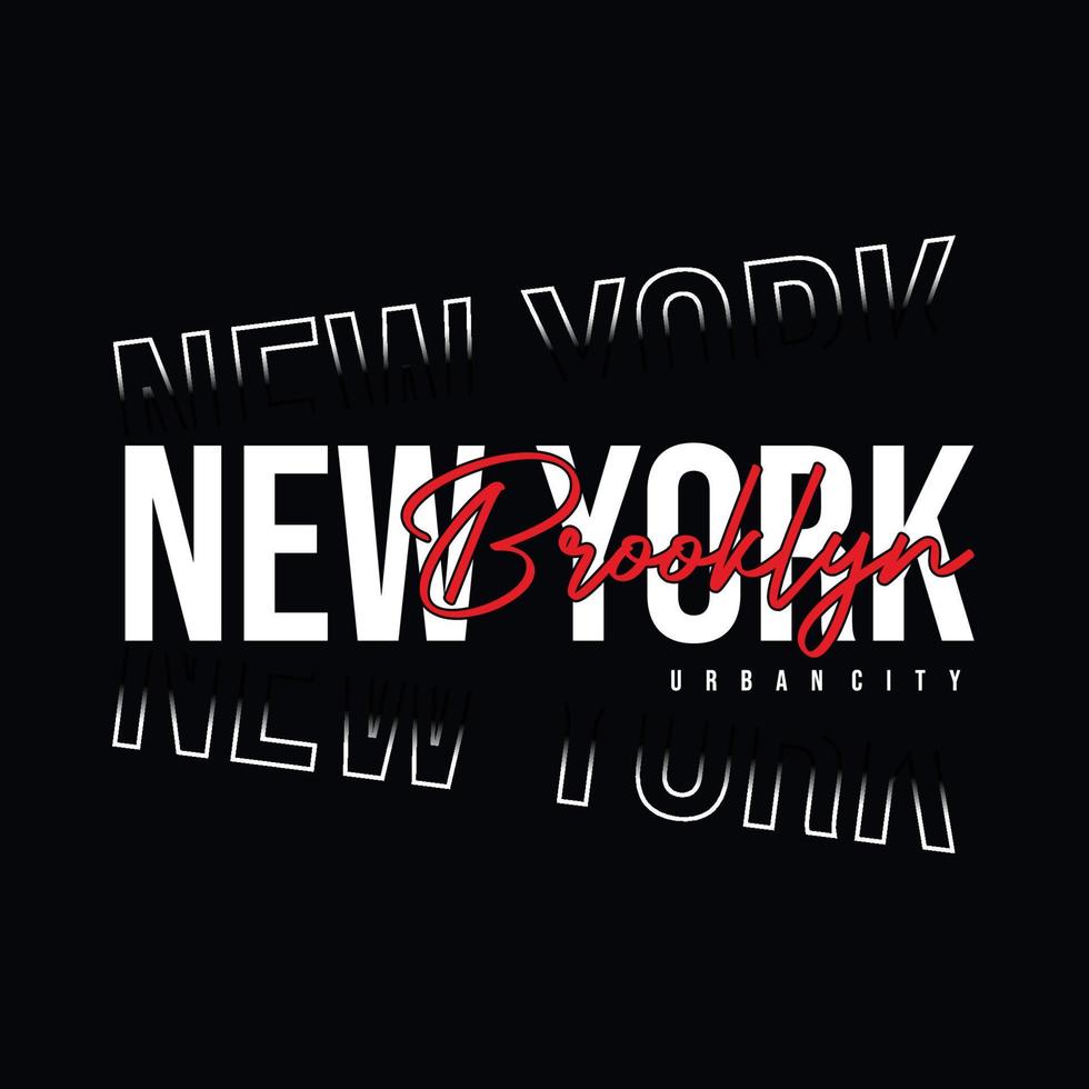 New york brooklyn typography graphic vector illustration