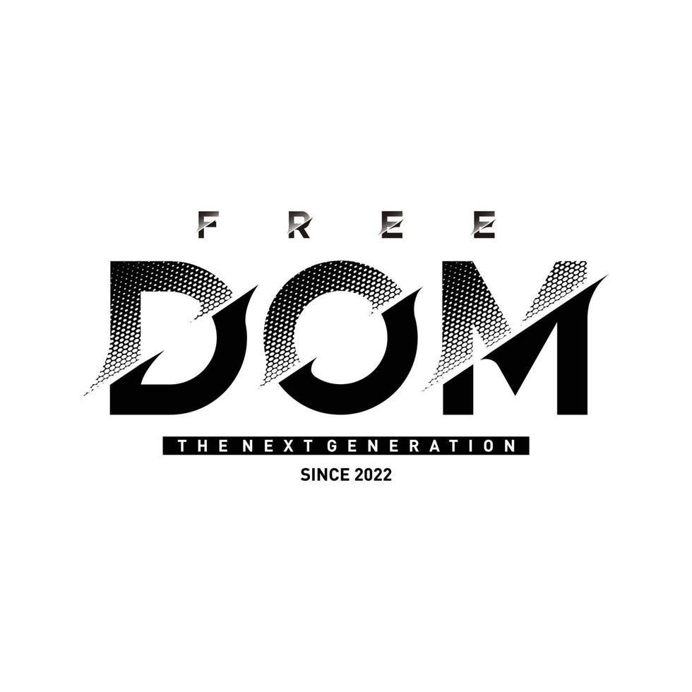 Freedom typography tshirt and apparel design vector