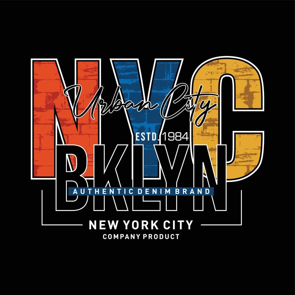 vector de camiseta de tipografía elegante de brooklyn nyc