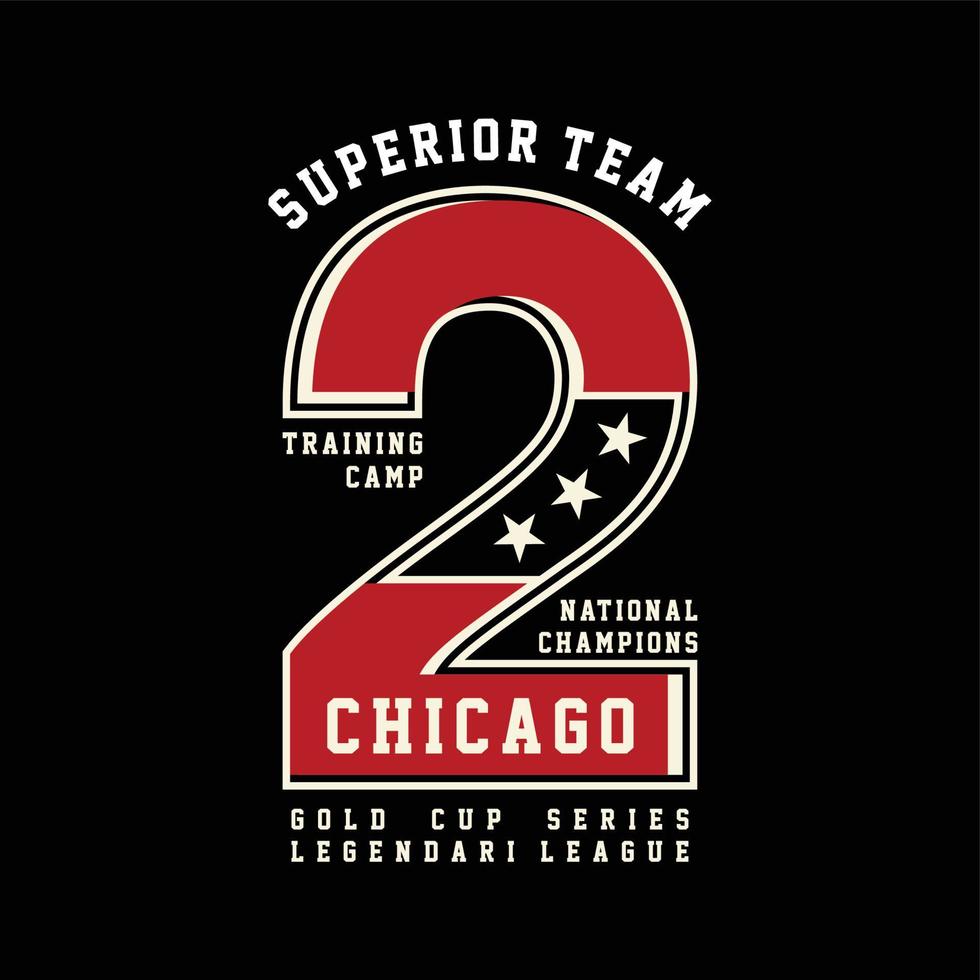 diseño alfabético y numérico para el campeón nacional de chicago, el buque insignia del equipo para camisetas y otros usos vector