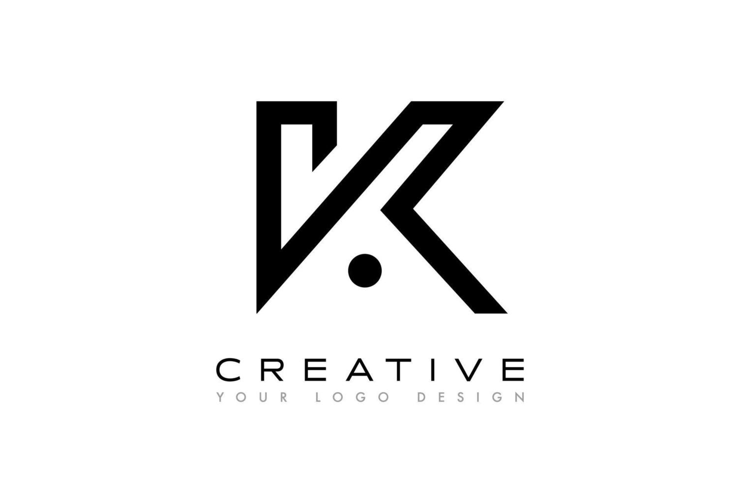 logotipo de concepto de letra k para logotipo de empresa. vector de icono de letra k con forma creativa y diseño minimalista en blanco y negro