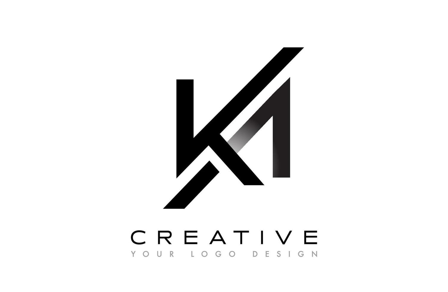 logotipo de concepto de letra ka ak. vector de icono de letra k con forma creativa y diseño minimalista en blanco y negro