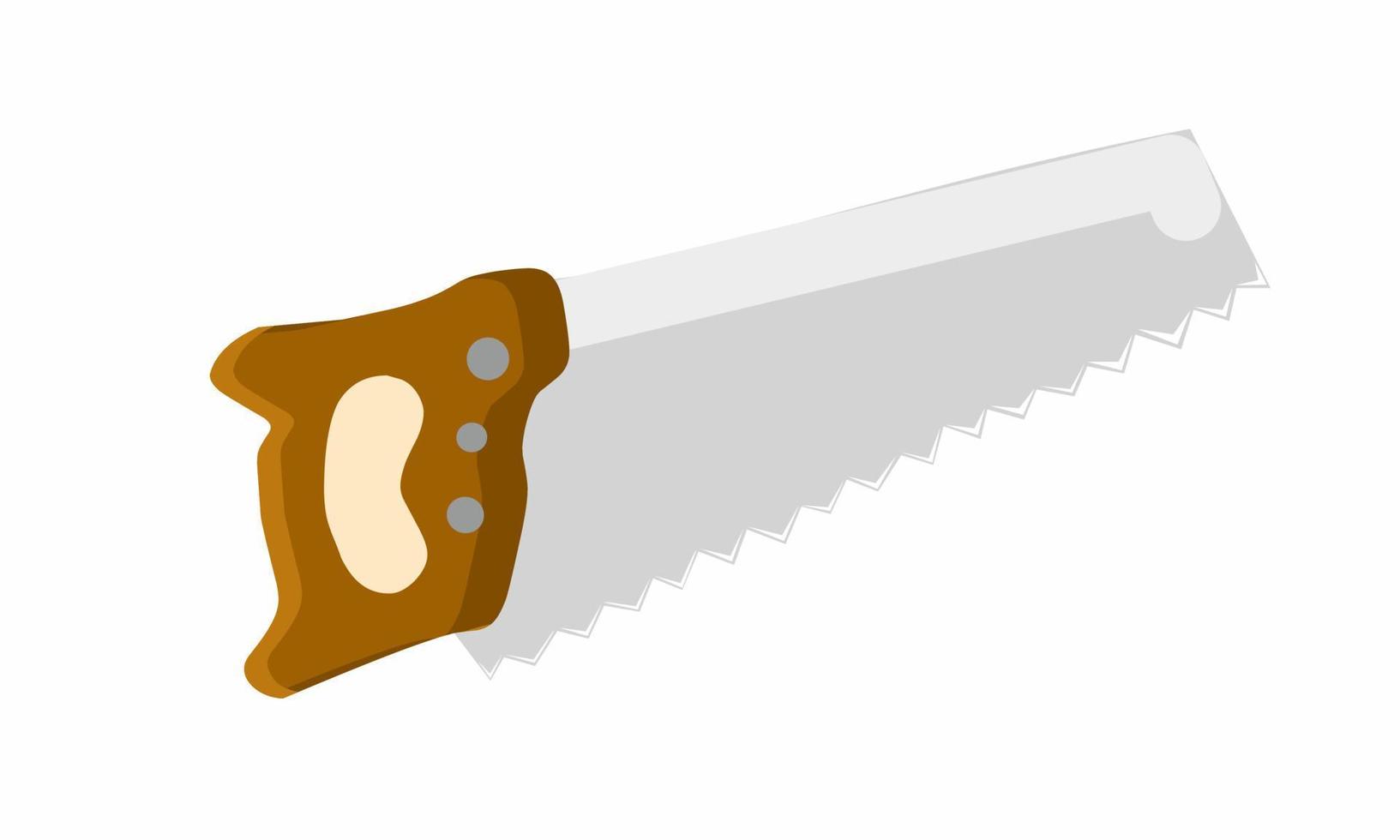 Vector illustration, saw wood, isolated on white background