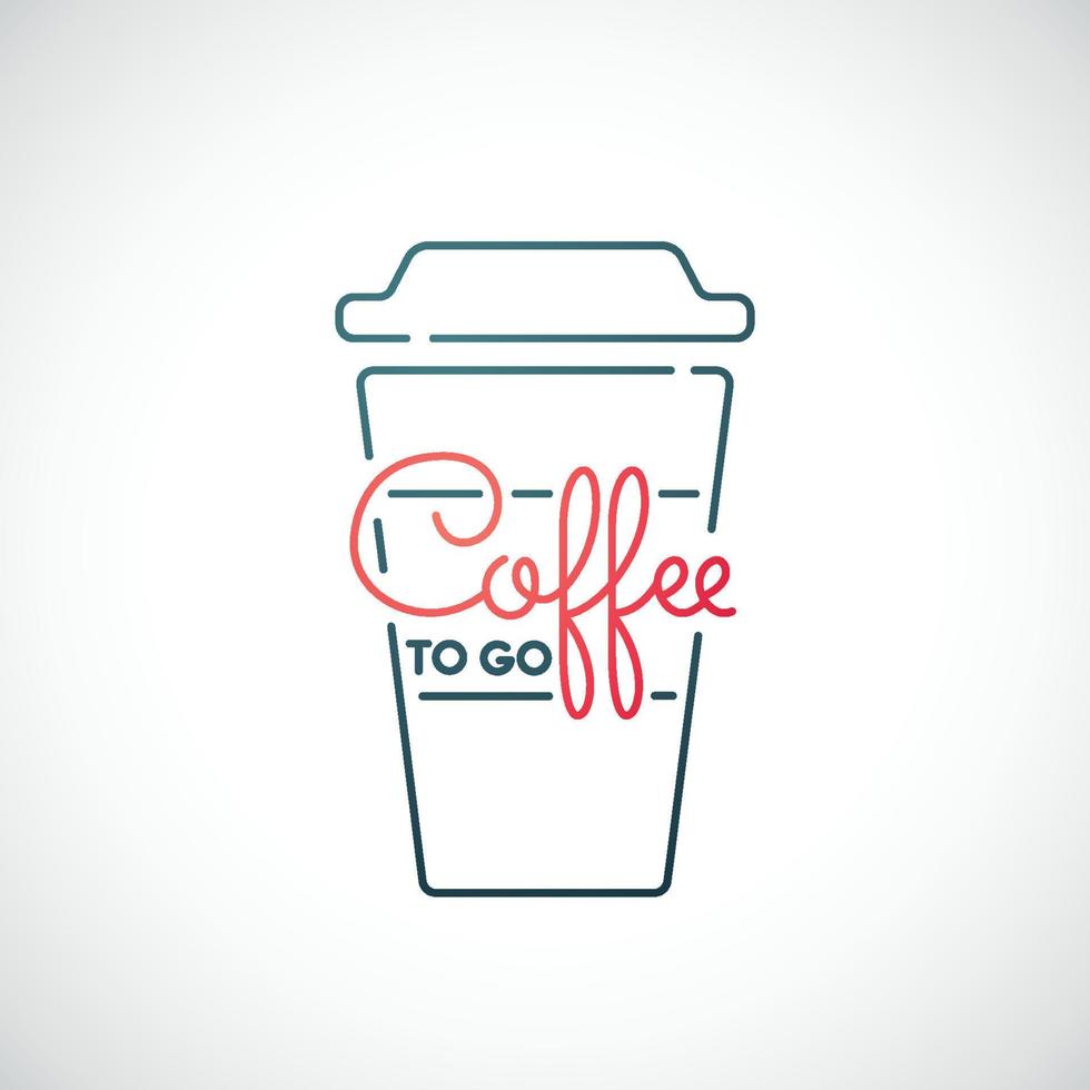Coffee to go line icon isolated on white background. vector