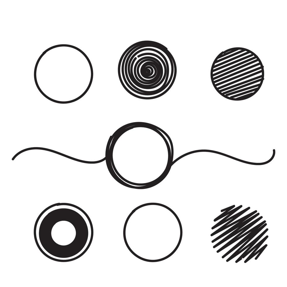 hand drawn doodle circle object illustration vector