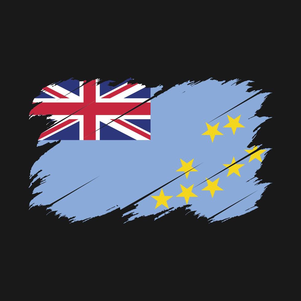 cepillo de la bandera de tuvalu vector