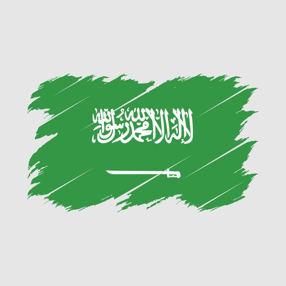 Saudi Arabia Flag Brush vector