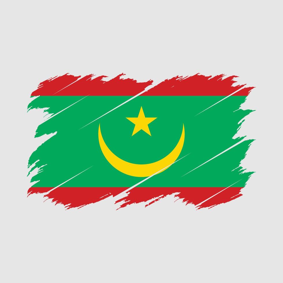 Mauritania Flag Brush vector