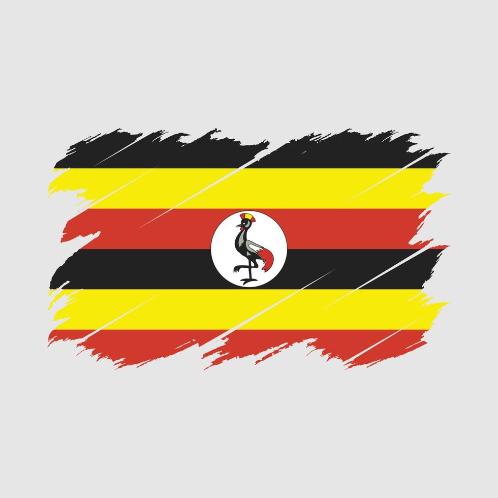 pincel de bandera de uganda vector