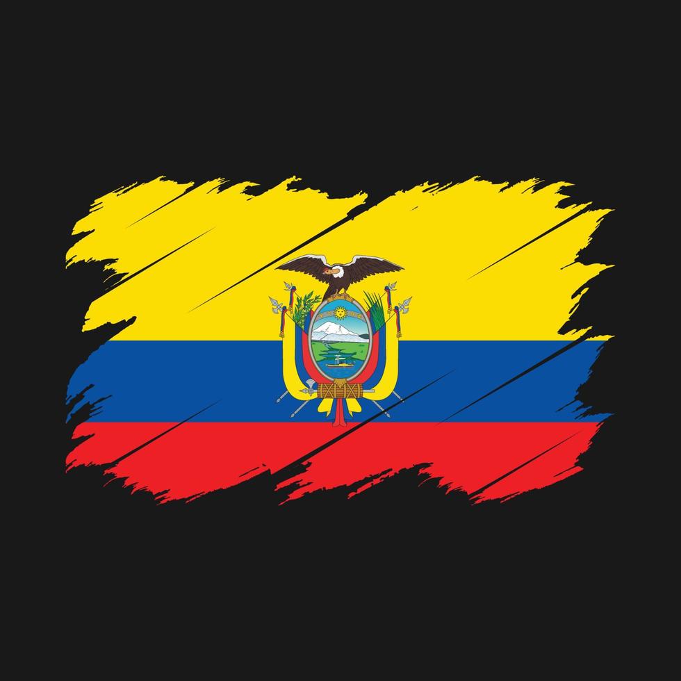 cepillo de bandera de ecuador vector