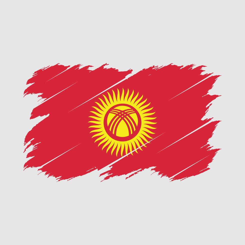 cepillo de bandera de kirguistán vector