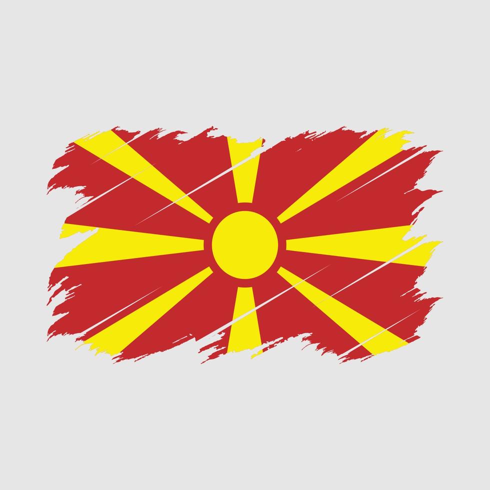 pincel de bandera de macedonia del norte vector