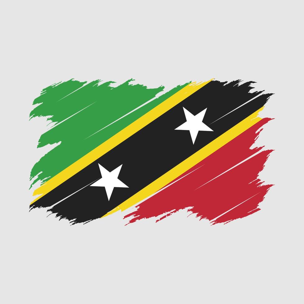Saint Kitts Flag Brush vector