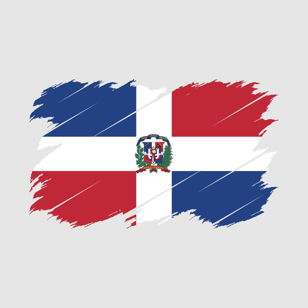 pincel de bandera de república dominicana vector