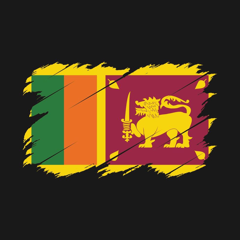 Sri Lanka Flag Brush vector