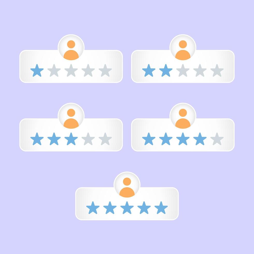 Customer testimonial review with star rating vector