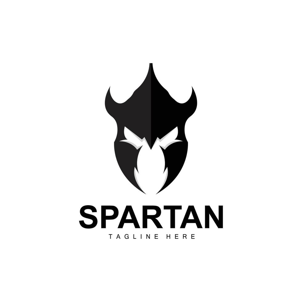 logotipo espartano, vector de traje de casco de guerra, icono de armadura bárbara, vikingo, diseño de gimnasio, fitness
