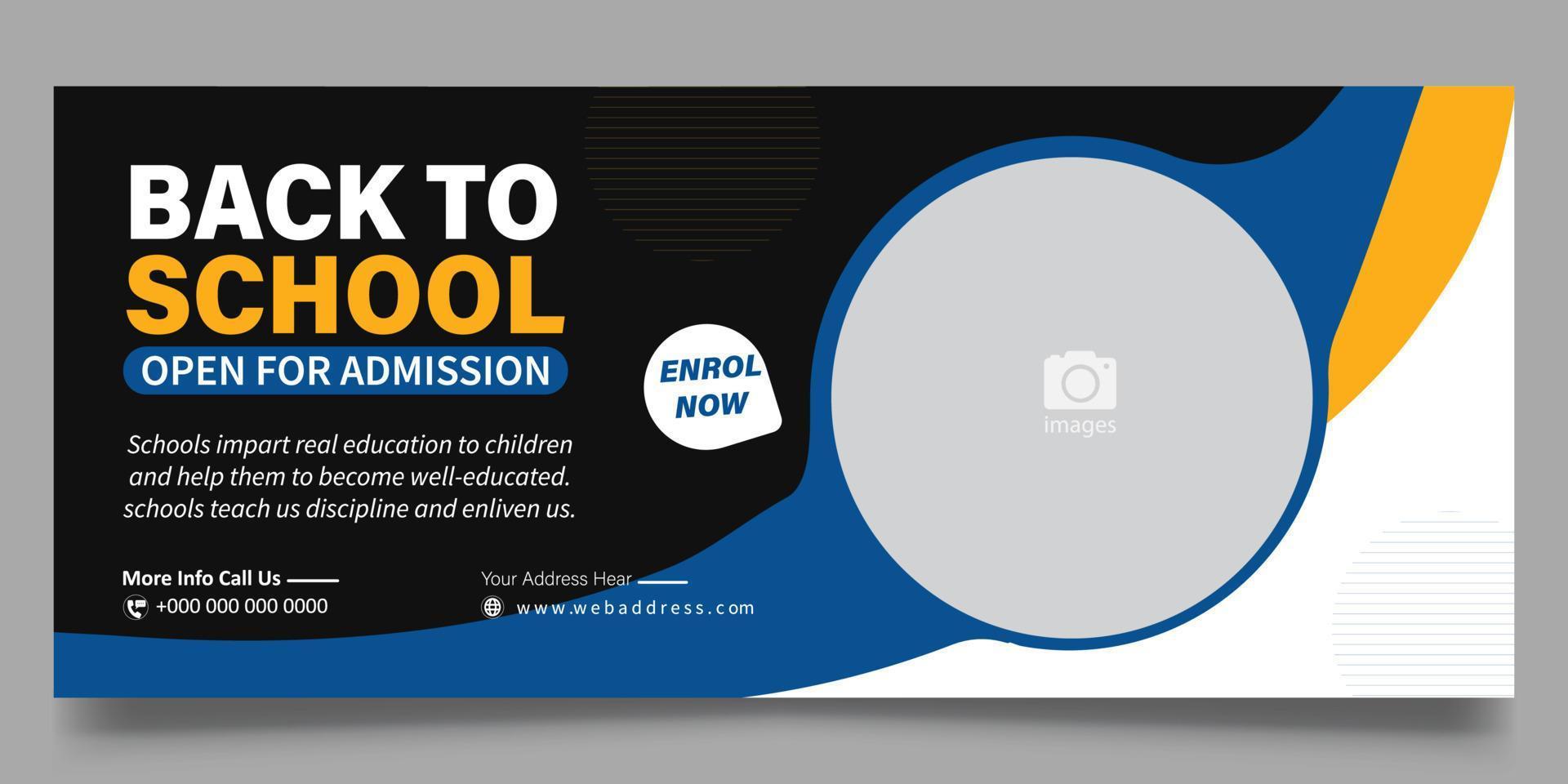 School banner template vector