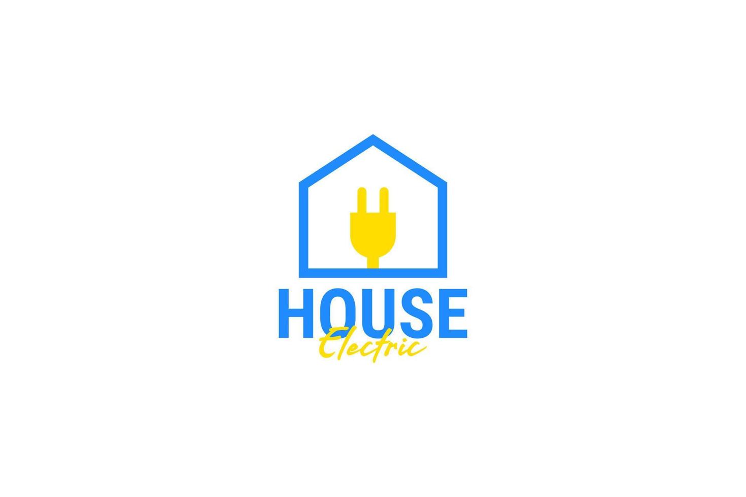 Flat house and plug logo design vector template illustration