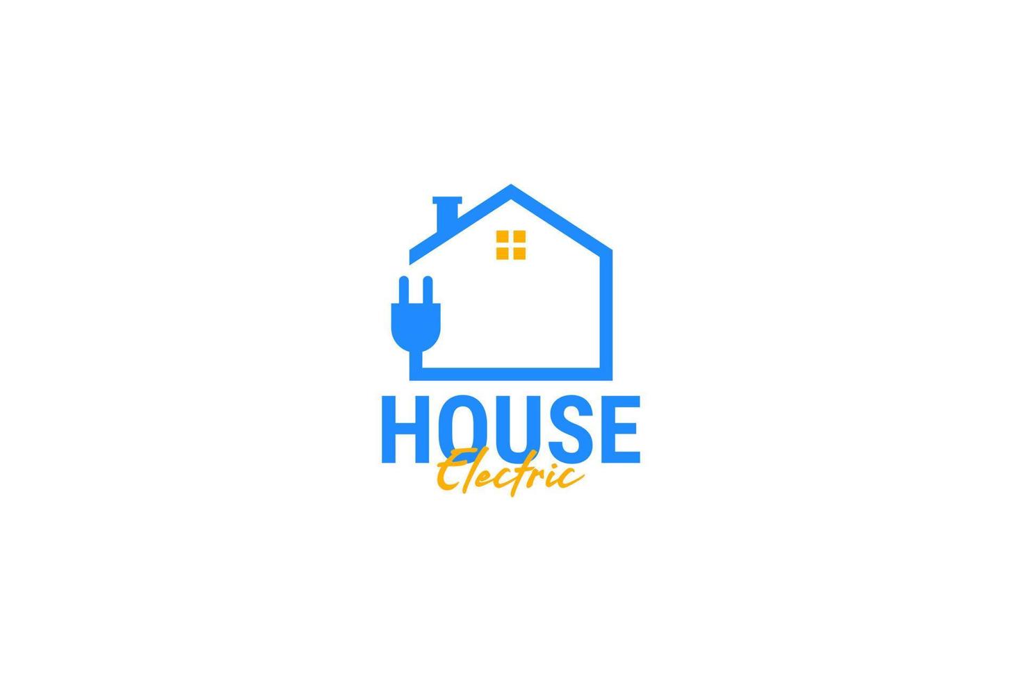 Flat house and plug logo design vector template illustration