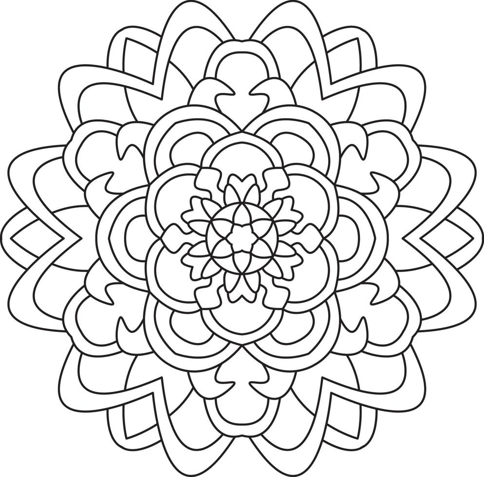 Mandala Coloring Page Graphic vector