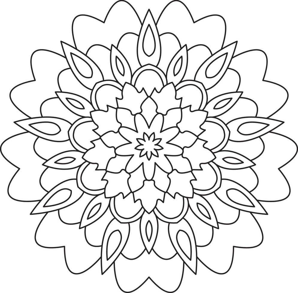 Mandala Coloring Page Graphic vector