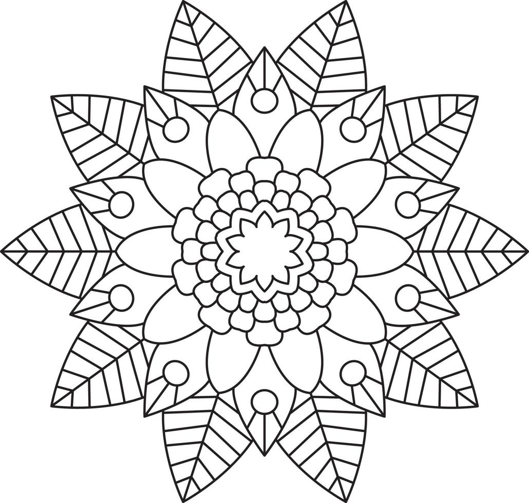 Mandala Coloring Page Graphic vector