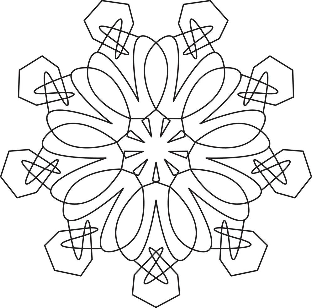Mandala Coloring Page Graphic vector
